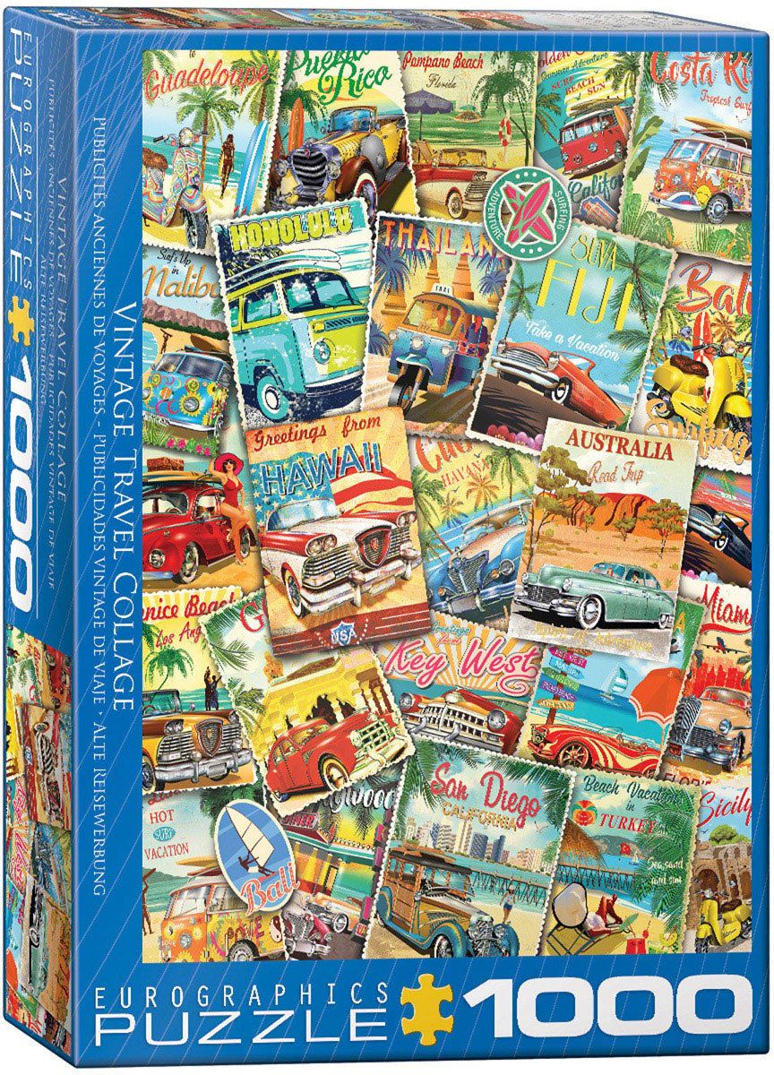 1000 pcs - Vintage Travel Collage