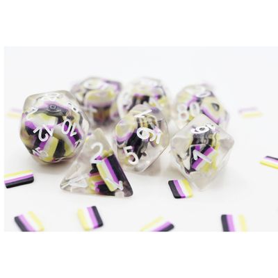 7-Piece Resin RPG Dice Set: Pride Flag