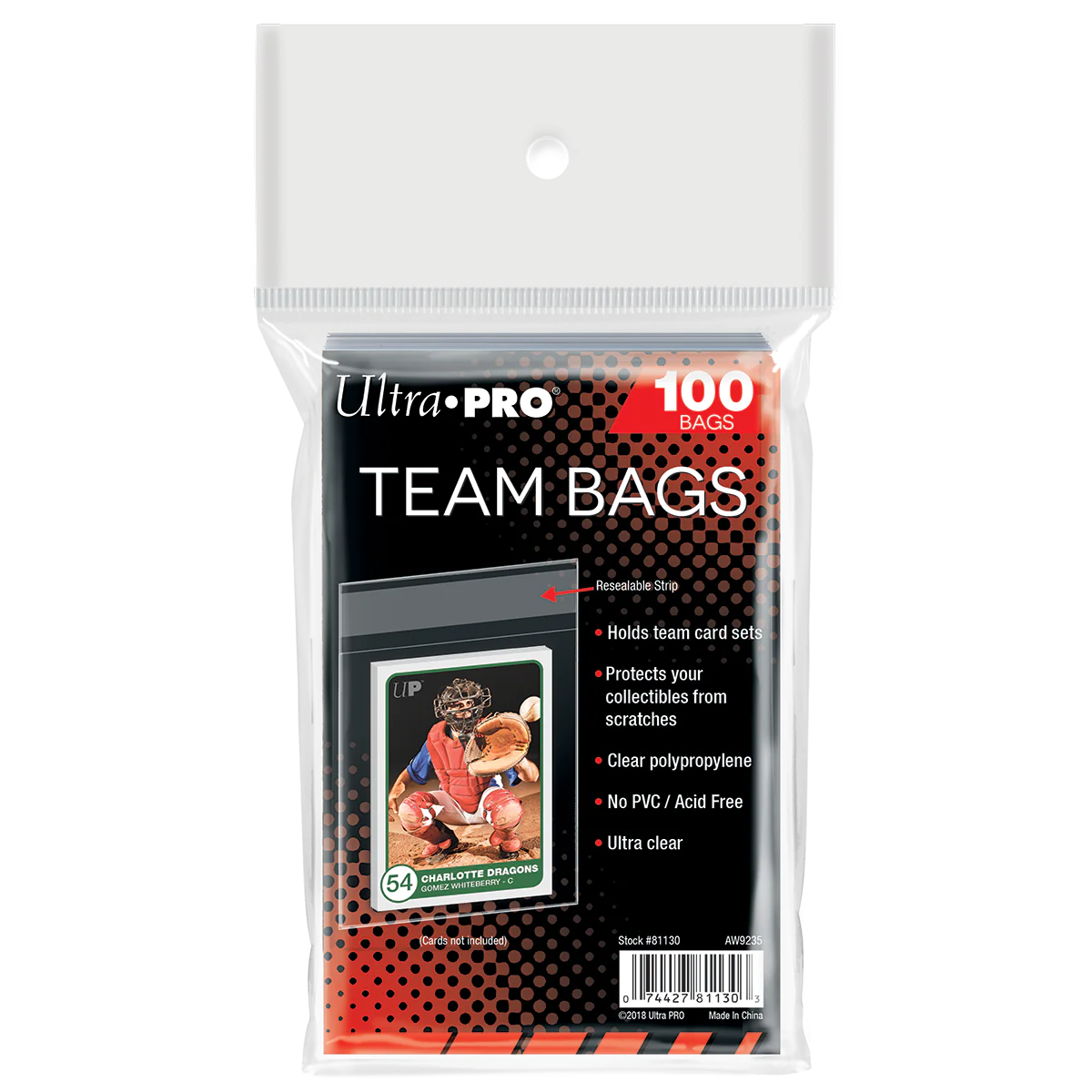 Resealable Bag - Ultra Pro - 100/pk - Team Bags