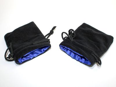 Velvet Dice Bag Black with Colour Interior -