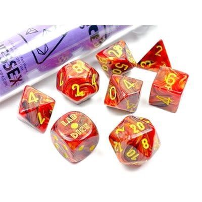 7-Piece RPG Dice Set: Lab Dice Vortex Underworld/Yellow