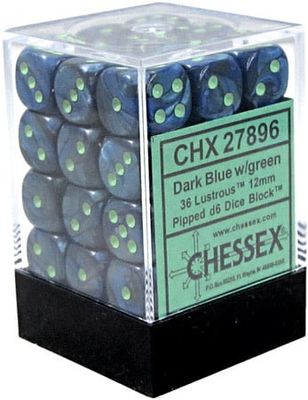 36d6 Dice Block (12mm): Lustrous (Assorted Colours)