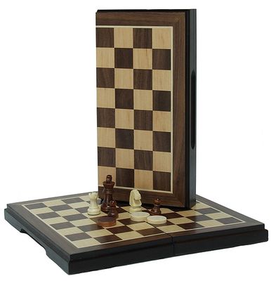 Chess &amp; Checkers Set 9" - w/ Magnetic Travel Size Board