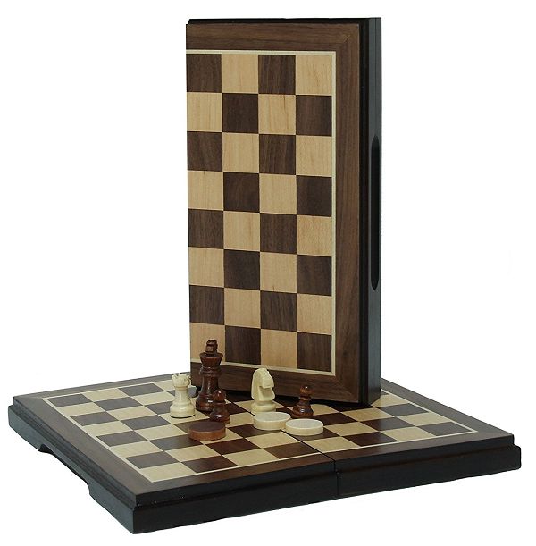 Chess &amp; Checkers Set 9&quot; - w/ Magnetic Travel Size Board