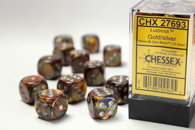 12d6 Dice Block (16mm): Lustrous (Assorted Colours)