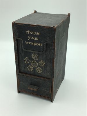 Wooden Card and Dice Storage Box - 1 Drawer Brown