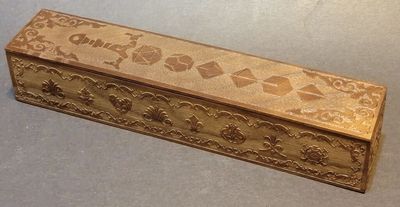 Sliding Top Wooden Dice Box - Long Sword