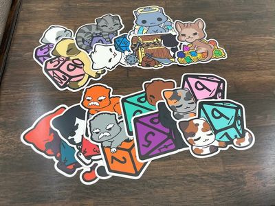 Dice Cats: Larger Stickers