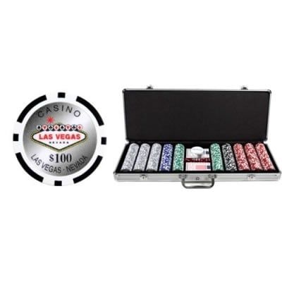 Poker Chips - 500 pcs Vegas Casino w/ Dice &amp; Aluminium Case (11.5g)