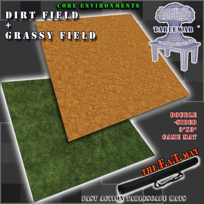 Playmat - F.A.T. Mats (Fatmats): 3&#39; x 3&#39; Dirt Field/Grassy Field