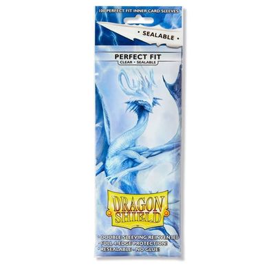 Sleeves - 63x88mm - Dragon Shield - 100/pk - Perfect Fit - Clear (Sealable)