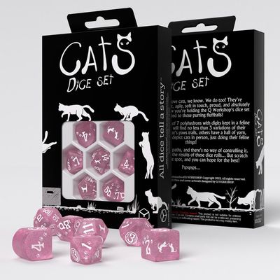 7-Piece RPG Dice Set Cats:
