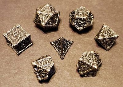 7-Piece RPG Dice Set - Solid Metal