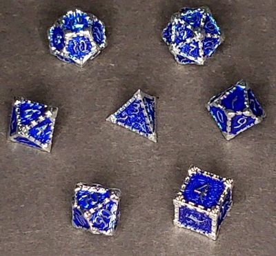 7-Piece RPG Dice Set - Brilliant Blood Dagger -