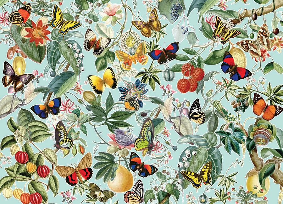1000 pcs - Fruit and Flutterbies