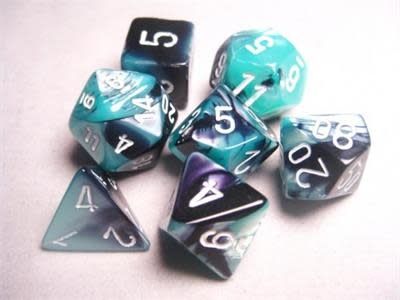 7-Piece RPG Dice Set: Gemini White Numbered (Assorted Colours)
