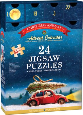 24x50 pcs - Funny Animals Puzzle Advent Calendar