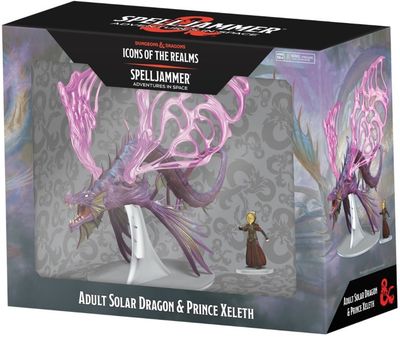 D&amp;D Icons of the Realms: Adult Solar Dragon &amp; Prince Xeleth Premium Painted Miniatures