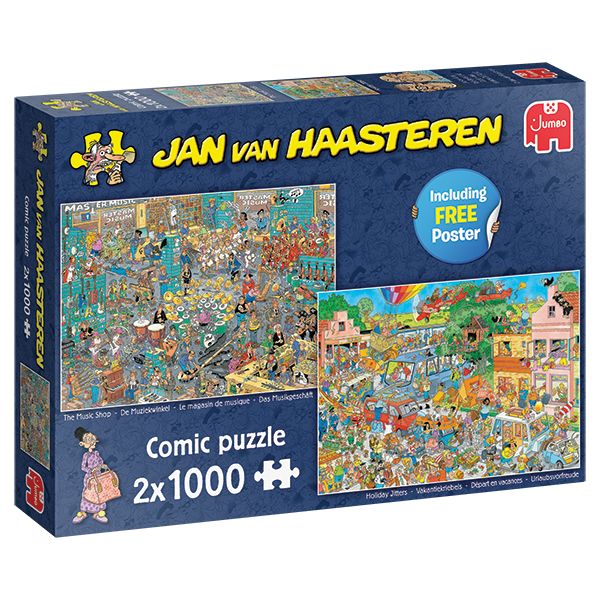 2 x 1000 pcs - Jan van Haasteren: Music Shop &amp; Holiday Jitters