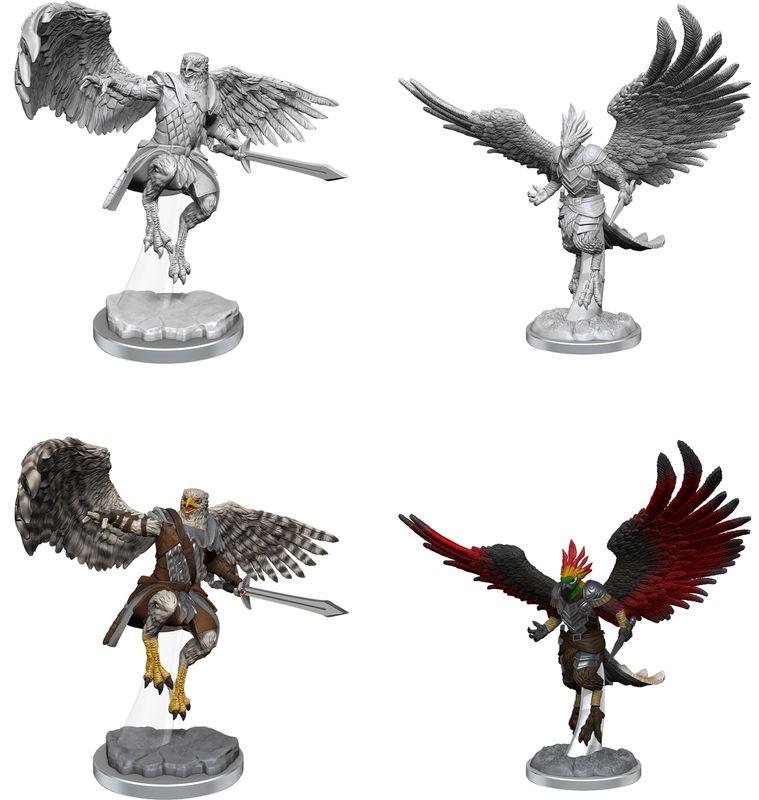 Figurines D&D Nolzur's Marvelous Miniatures : Combattants Aarakocra – Prêtes à Peindre, Détaillées