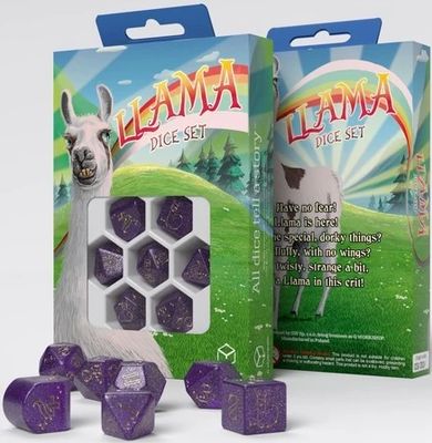 7-Piece RPG Dice Set: Sparkling Llama -