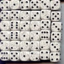 36d6 Dice Block (12mm): Speckled (Assorted Colours) Arctic Camo