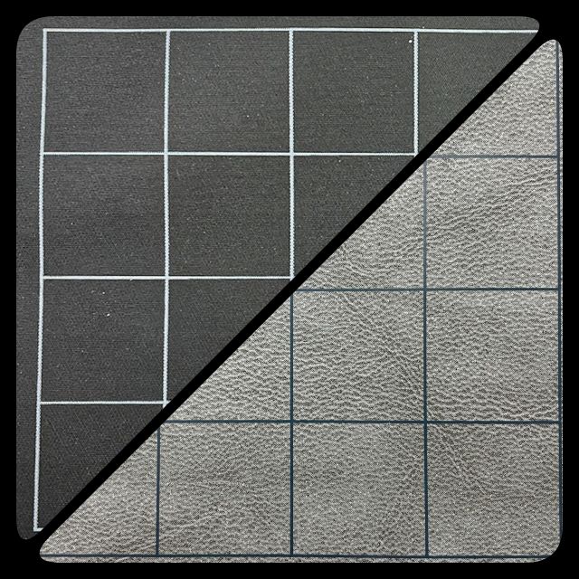 Reversible Battlemat w/ 1&quot; Squares - 23.5&quot;x26&quot; (Black/Grey)