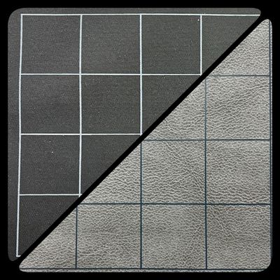 Reversible Battlemat w/ 1&quot; Squares - 23.5&quot;x26&quot; (Black/Grey)