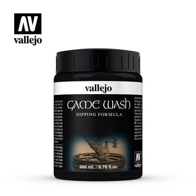 Vallejo Game Color Transparent Acrylic Wash Black (200 mL)