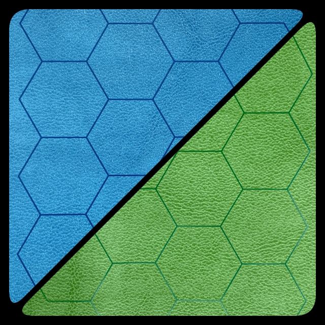 Reversible Battlemat w/ 1&quot; Hexes - 23.5&quot;x26&quot; (Blue/Green)