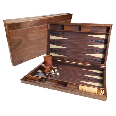 Backgammon Set 18&quot; Beechwood Wood Inlay