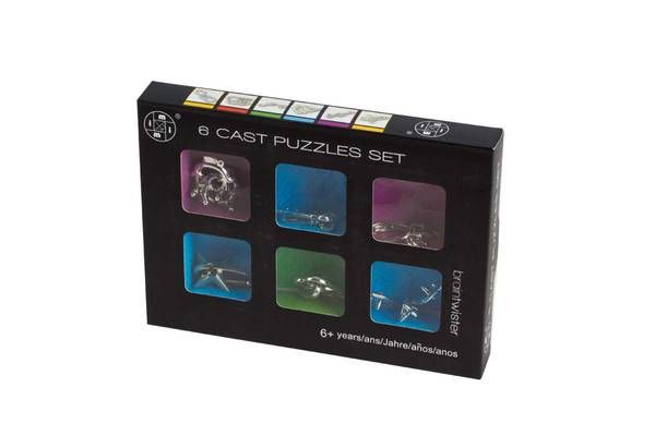 6 Assorted Metal Puzzles Set