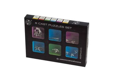 6 Assorted Metal Puzzles Set