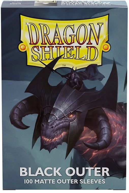 Sleeves - 63x89mm - Dragon Shield - 100/pk - Matte - Black (Outer Sleeve)