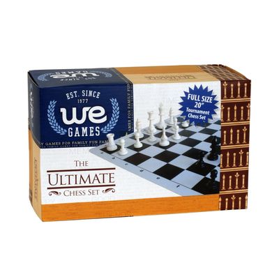 Chess Set - Ultimate Compact Tournament with Black Fold-up Board &amp; Triple Weighted Pieces