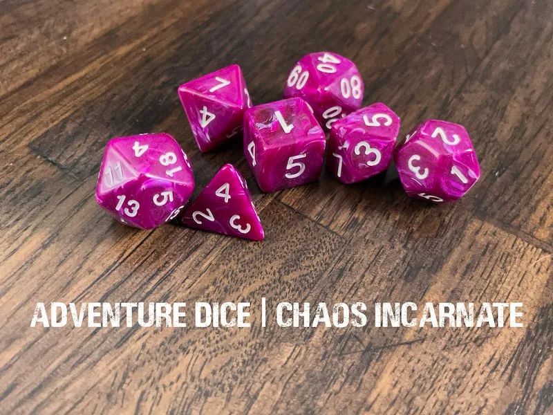 7-Piece RPG Dice Set: RPG Themed Chaos Incarnate
