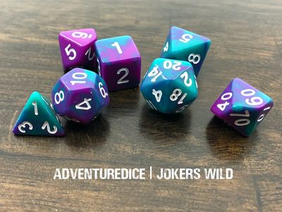 7-Piece RPG Dice Set: RPG Themed Jokers Wild