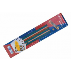 Solid Wood Cribbage Board Coloured 3 Track with Cards
