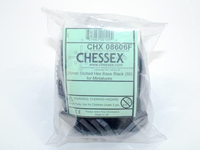 Bases - 25mm Slotted Hex Base (50)