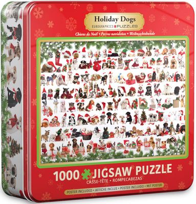 1000 pcs - Holiday Dogs Tin