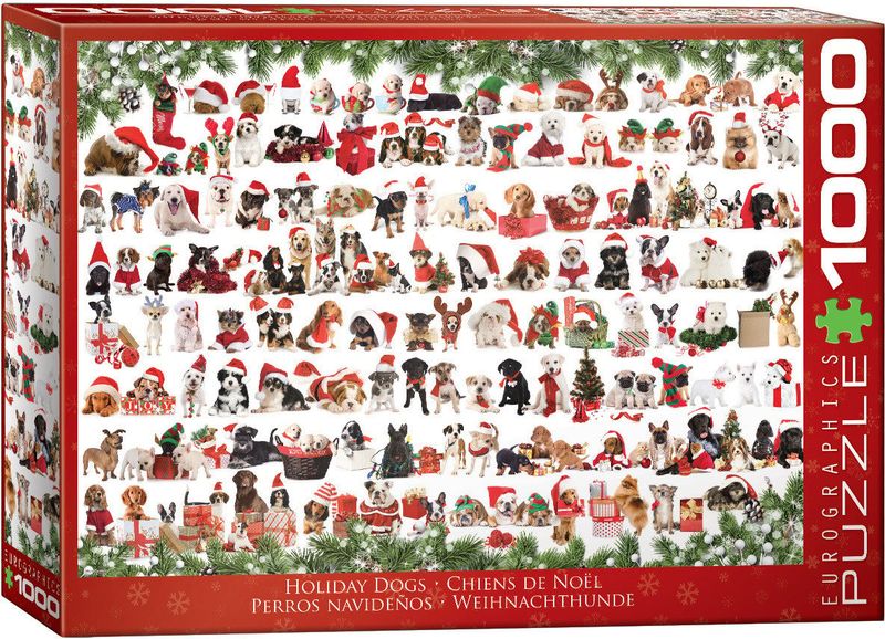 1000 pcs - Holiday Dogs