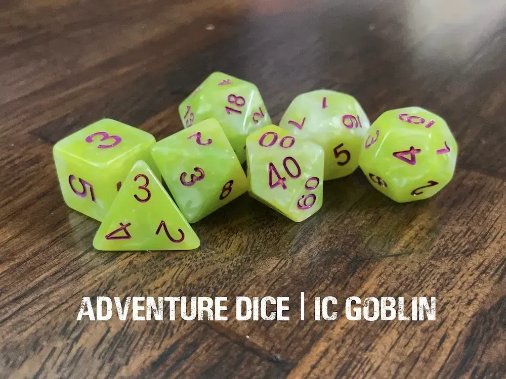 7-Piece RPG Dice Set: Creatures IC Goblin