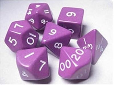 Koplow Jumbo 7-Piece Polyhedral Opaque Purple Dice Set in Tube