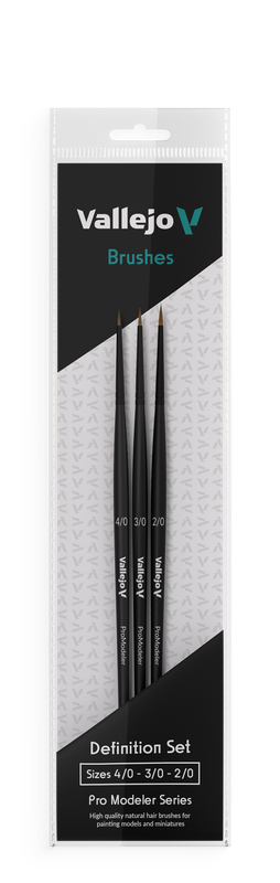 Vallejo Brush: Natural Hair Pro Model - Definition Set