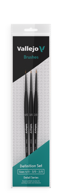 Vallejo Brush: Synthetic Hair Detail - Definition Set