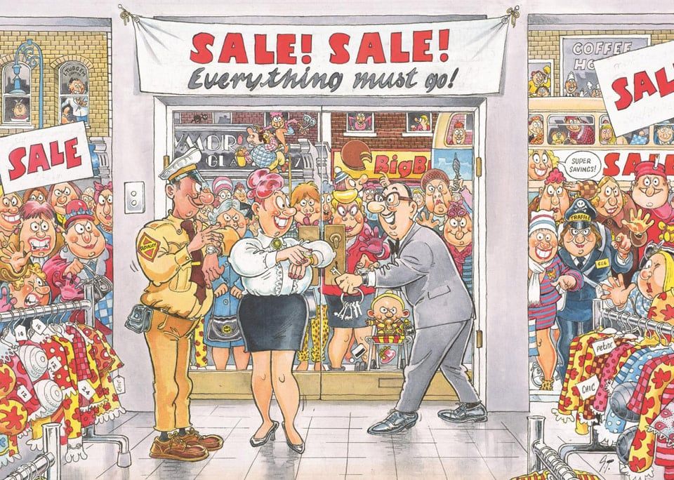 1000 pcs - WASGIJ Retro Mystery: #7, Everything Must Go!