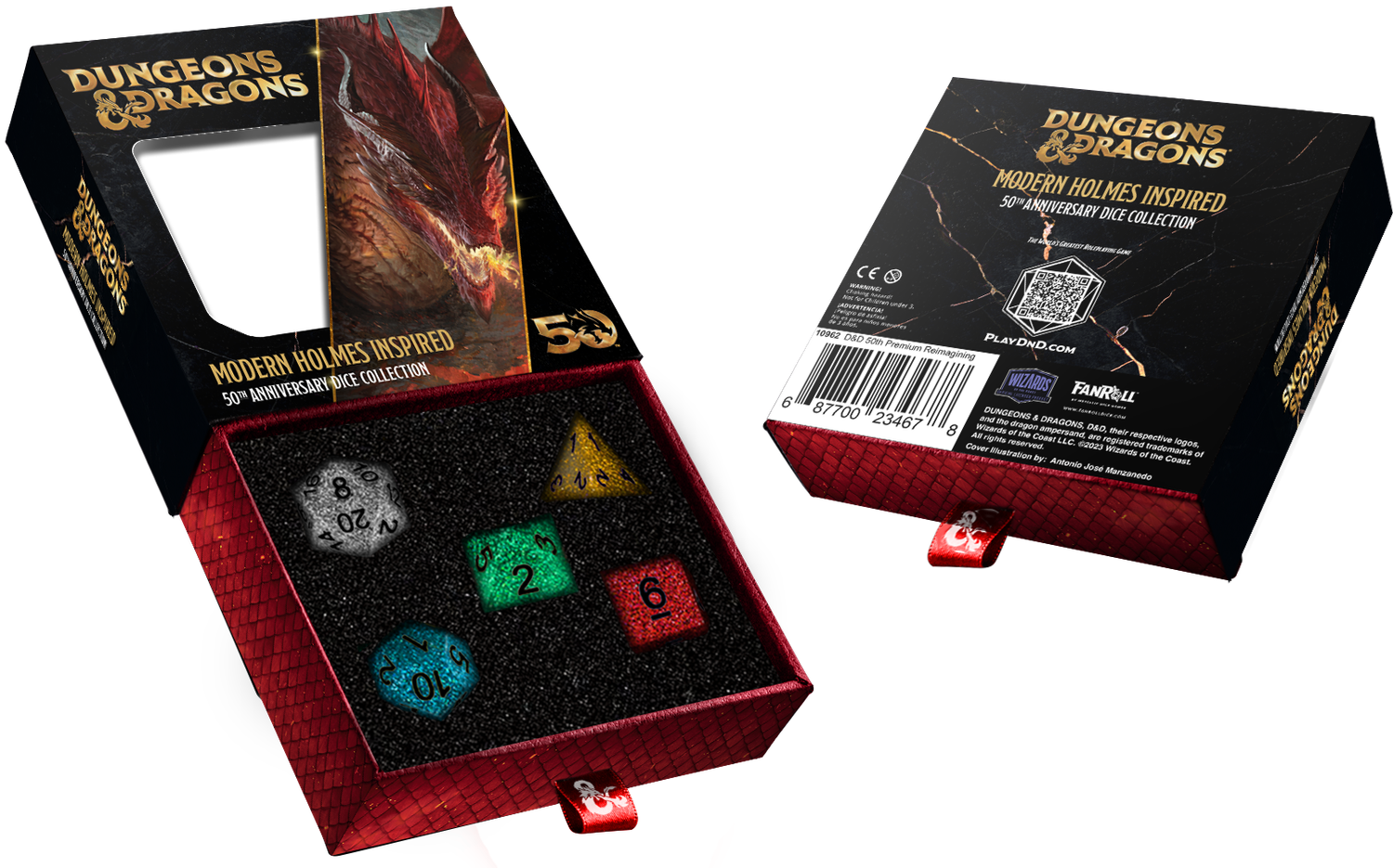 Dungeons &amp; Dragons 50th Anniversary Holmes Modern Inspired Dice Set