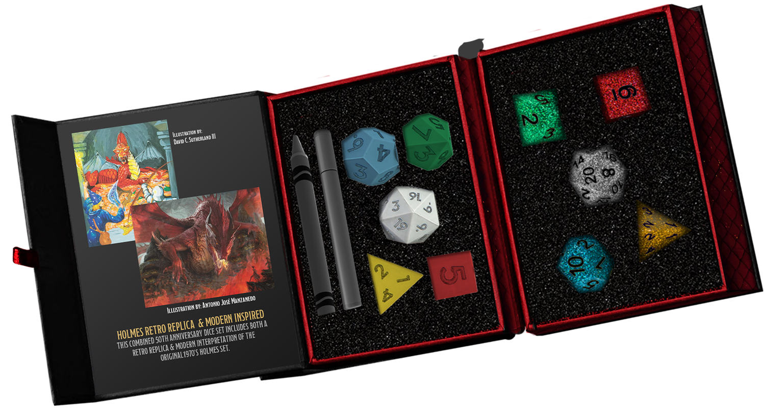 Dungeons &amp; Dragons 50th Anniversary Holmes Retro &amp; Modern Inspired Dice Sets