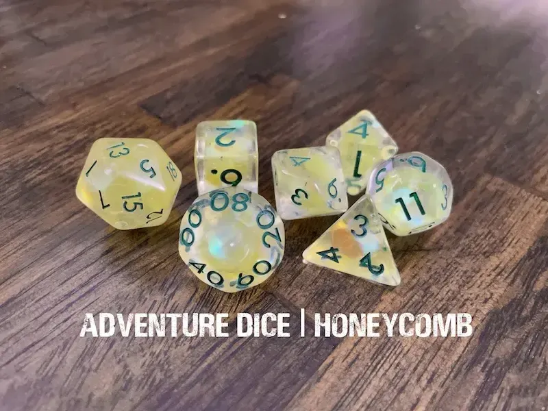 7-Piece RPG Dice Set: Food Themed Honeycomb