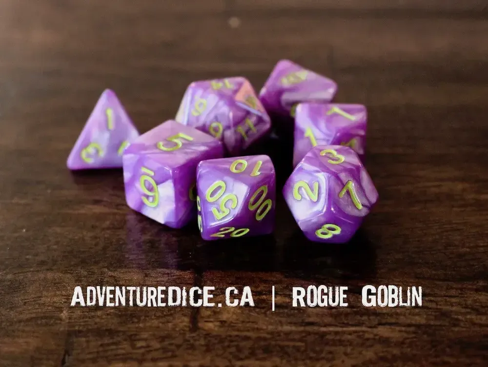 7-Piece RPG Dice Set: Creatures Goblin Rogue